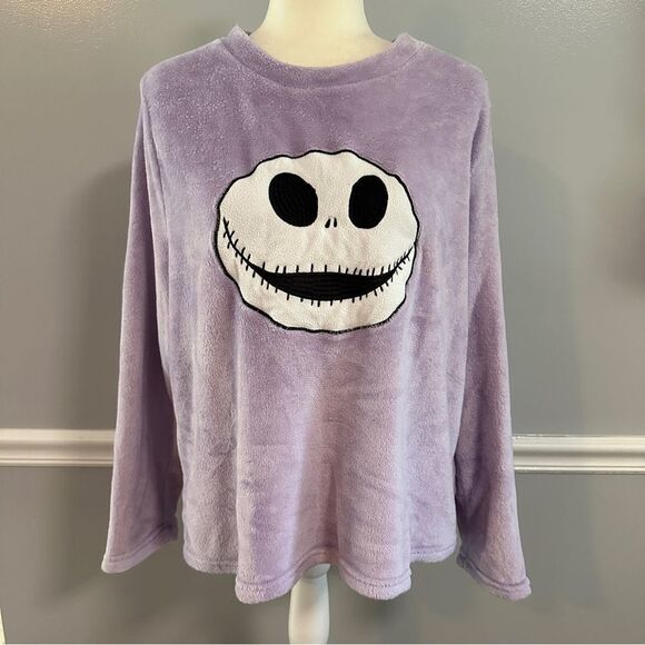 Disney’s night before Christmas purple fuzzy pajama shirt size 2 XL - Picture 1 of 6